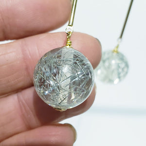 Vintage confetti lucite drop earrings