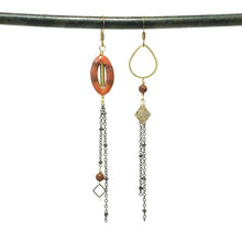 Load image into Gallery viewer, Asymmetric Stone Eye Earrings - more colors available
