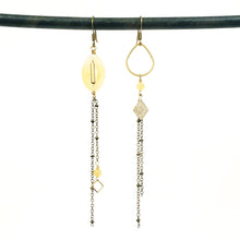 Load image into Gallery viewer, Asymmetric Stone Eye Earrings - more colors available
