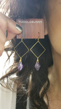 Load image into Gallery viewer, Geometric Amethyst Marquis Earrings

