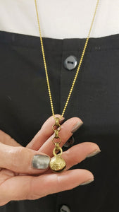 African brass bell necklace