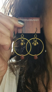 Modern Gemstone Hoops Earrings - more colors available