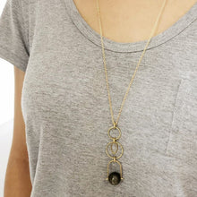 Load image into Gallery viewer, Stone Bail Pendant drop necklace
