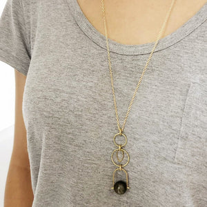 Stone Bail Pendant drop necklace
