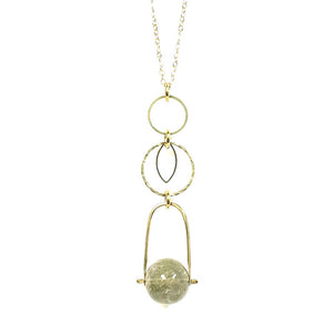 Stone Bail Pendant drop necklace - more colors available