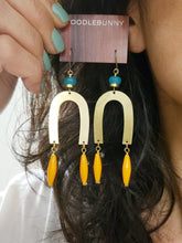 Load image into Gallery viewer, Brass Rainbow Drop Earrings - more colors available
