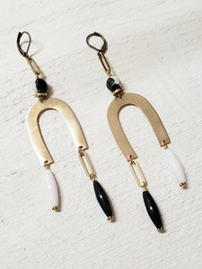 Brass Rainbow Drop Earrings - more colors available