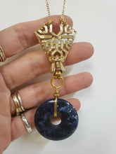 Load image into Gallery viewer, Sodalite Donut Pendant necklace
