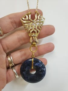 Sodalite Donut Pendant necklace