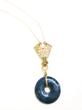 Load image into Gallery viewer, Sodalite Donut Pendant necklace
