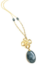 Load image into Gallery viewer, Larvikite Cross Necklace

