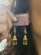 Load image into Gallery viewer, Brass Pharoah Egyptian Fringe earrings
