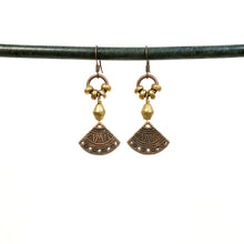 Load image into Gallery viewer, Aztec Copper Fans Earrings
