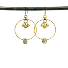 Load image into Gallery viewer, Modern Gemstone Hoops Earrings - more colors available
