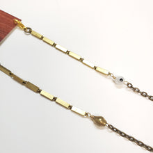 Load image into Gallery viewer, Glasses Chain Vintage brass bar chain Evil Eye - more colors available
