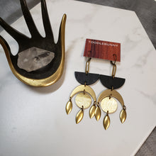 Load image into Gallery viewer, Geometric Moon drop earrings
