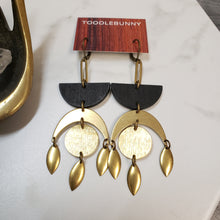 Load image into Gallery viewer, Geometric Moon drop earrings
