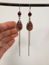 Load image into Gallery viewer, Abalone teardrop duster earrings
