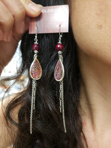 Abalone teardrop duster earrings