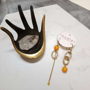 Asymmetric Color pop link drop earrings
