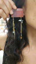 Load image into Gallery viewer, Asymmetric Twig Y Stone Bird Earrings - more colors available
