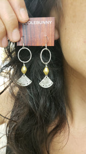Aztec Brass Fans Earrings
