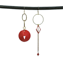 Load image into Gallery viewer, Asymmetric Enamel Color Pop Earrings - Red
