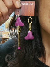 Load image into Gallery viewer, Asymmetric Enamel Color Pop Earrings - Purple
