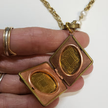 Load image into Gallery viewer, Pearl Diamond Toggle Locket Necklace

