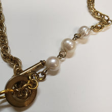 Load image into Gallery viewer, Pearl Diamond Toggle Locket Necklace
