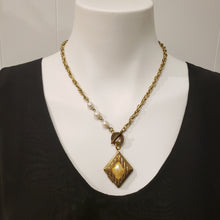 Load image into Gallery viewer, Pearl Diamond Toggle Locket Necklace
