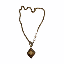 Load image into Gallery viewer, Pearl Diamond Toggle Locket Necklace
