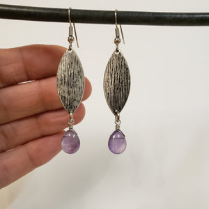 Amethyst Petal Drop Earrings