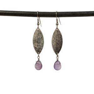 Amethyst Petal Drop Earrings