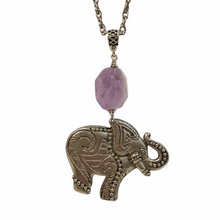 Load image into Gallery viewer, Amethyst Lucky Elephant Pendant Necklace
