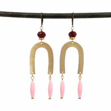 Load image into Gallery viewer, Brass Rainbow Drop Earrings - more colors available
