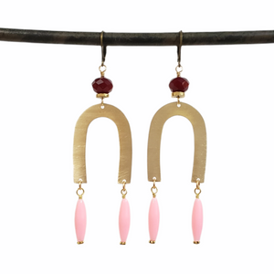 Brass Rainbow Drop Earrings - more colors available