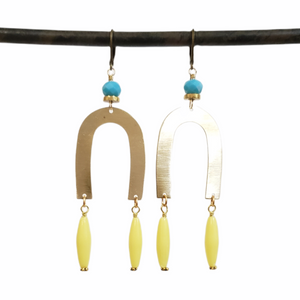 Brass Rainbow Drop Earrings - more colors available