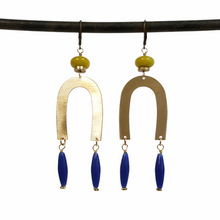 Load image into Gallery viewer, Brass Rainbow Drop Earrings - more colors available
