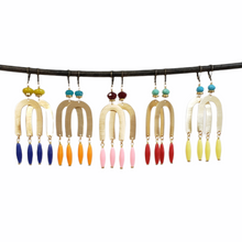 Load image into Gallery viewer, Brass Rainbow Drop Earrings - more colors available
