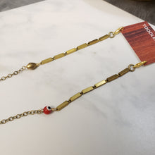Load image into Gallery viewer, Glasses Chain Vintage brass bar chain Evil Eye - more colors available
