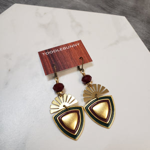 Sun Ray Drop Earrings - Sheild