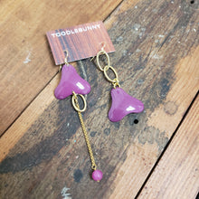 Load image into Gallery viewer, Asymmetric Enamel Color Pop Earrings - Purple
