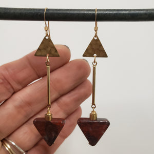 Arrow Duo Earrings - Mahogany Jasper