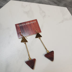 Arrow Duo Earrings - Mahogany Jasper