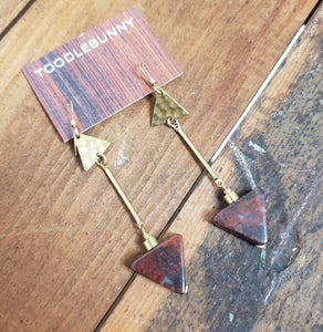 Arrow Duo Earrings - Mahogany Jasper