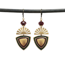 Load image into Gallery viewer, Sun Ray Drop Earrings - Sheild
