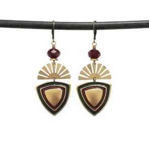 Sun Ray Drop Earrings - Sheild
