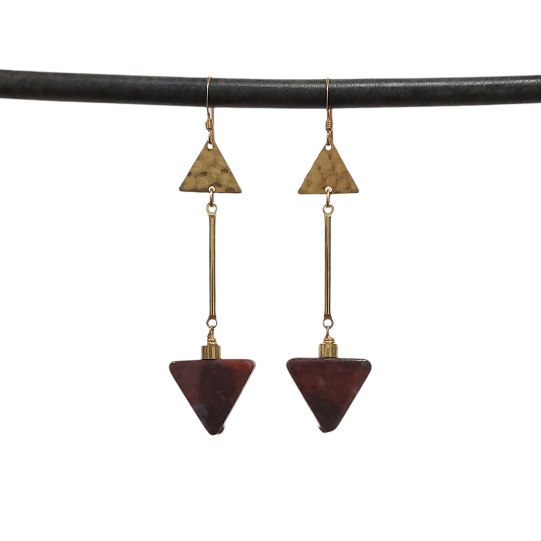 Arrow Duo Earrings - Mahogany Jasper