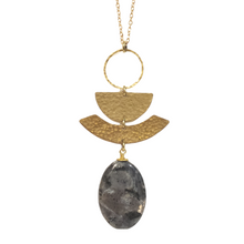 Load image into Gallery viewer, Rising Sun Necklace - Larvikite
